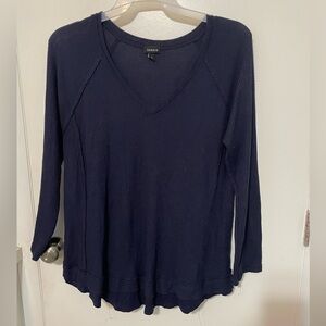 Torrid 2 long Sleeve Navy blue Exposed seams Waffle Knit Thermal sweater 2X